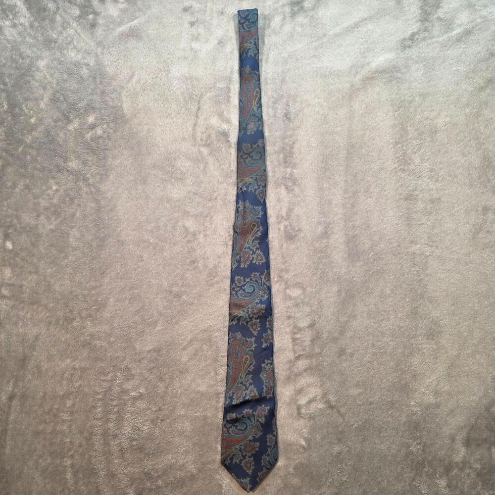 Envoy Tie Mens One Size Blue Paisley Woven Classic Width Dress Business Necktie
